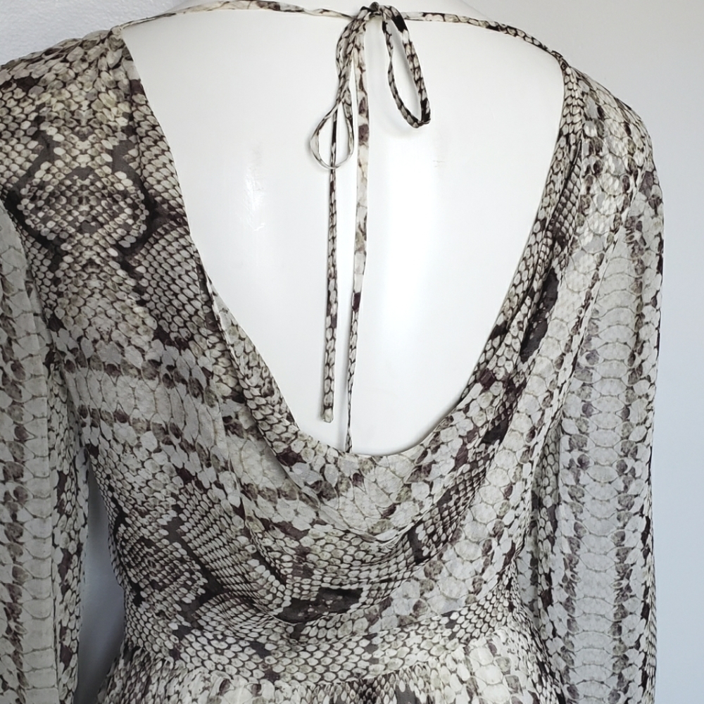 J. Crew Collection 99214 Silk Python Snake Print … - image 8